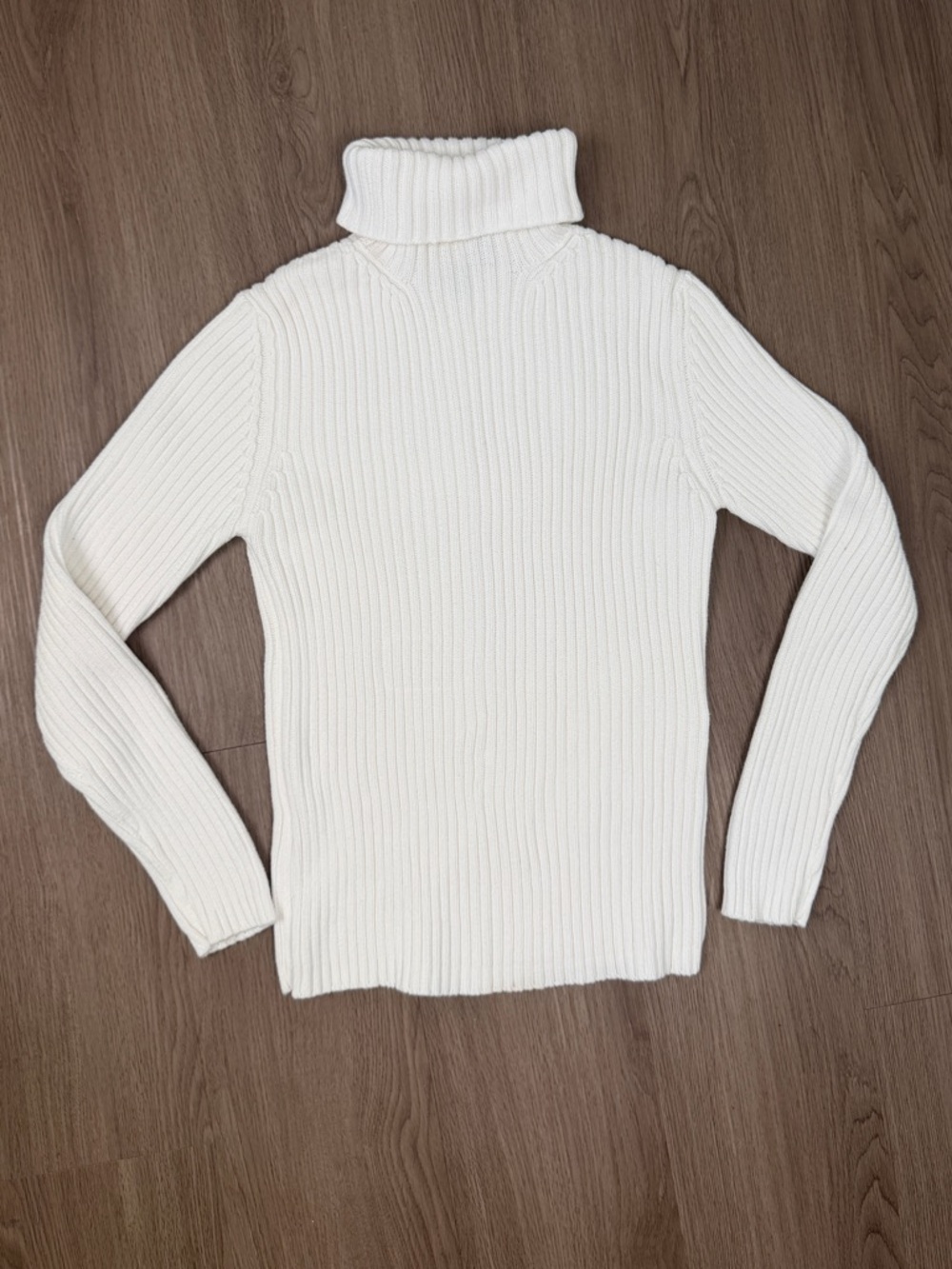 GAP Cream Ribbed Turtleneck Sweater - Women's Slim Fit